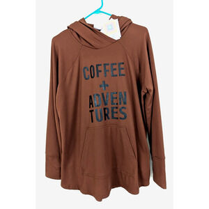 New Unicorns by LuLaRoe sz XL Amber Hoodie knit ls Coffee + Adven Tures 3566